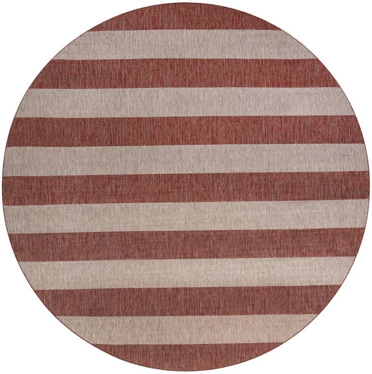 Detail image of 13' x 13' Easy-Clean Ribbon Indoor / Outdoor Round Rug
