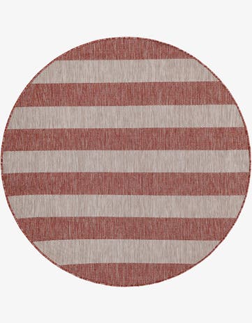 5' 3 x 5' 3 Easy-Clean Ribbon Indoor / Outdoor Round Rug