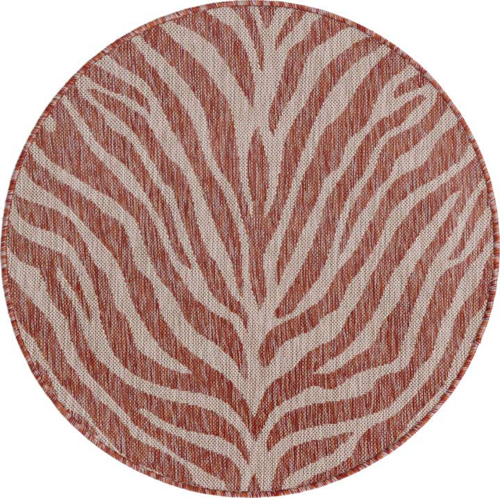 3' x 3' Easy-Clean Safari Indoor / Outdoor Round Rug