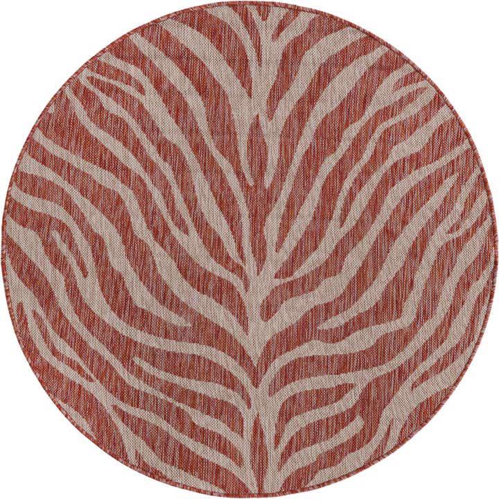 4' x 4' Easy-Clean Safari Indoor / Outdoor Round Rug