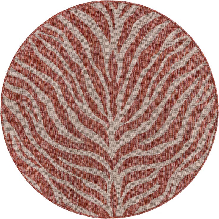 Detail image of 4' x 4' Easy-Clean Safari Indoor / Outdoor Round Rug