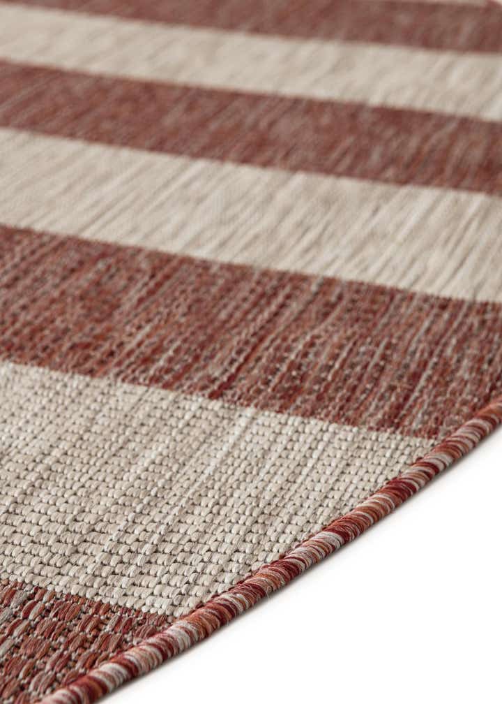 6' x 6' Easy-Clean Striped Indoor / Outdoor Round Rug
