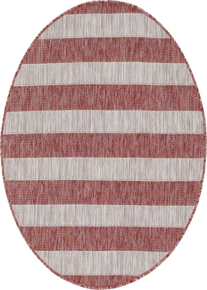 4' x 4' Easy-Clean Striped Indoor / Outdoor Round Rug