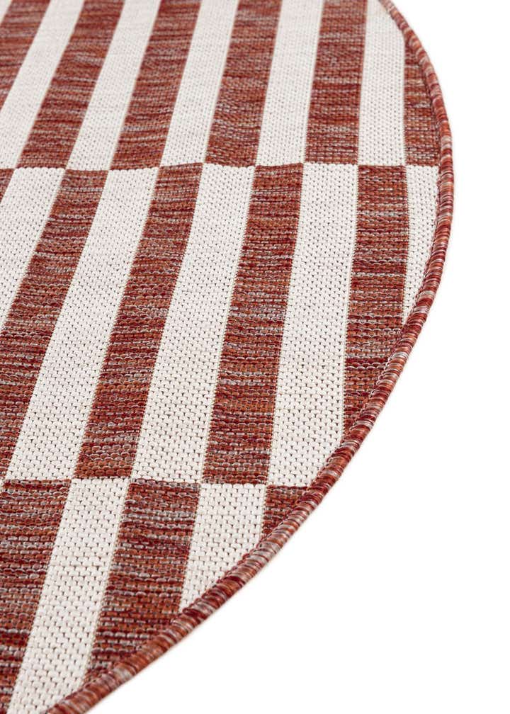 4' x 4' Easy-Clean Striped Indoor / Outdoor Round Rug