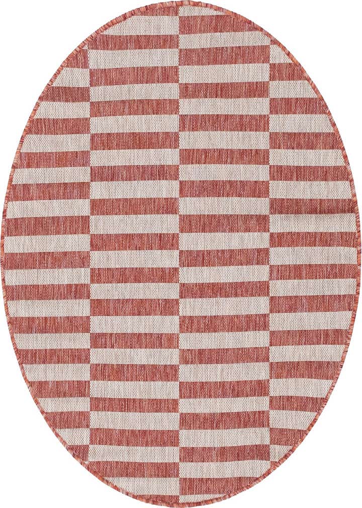 4' x 4' Easy-Clean Striped Indoor / Outdoor Round Rug