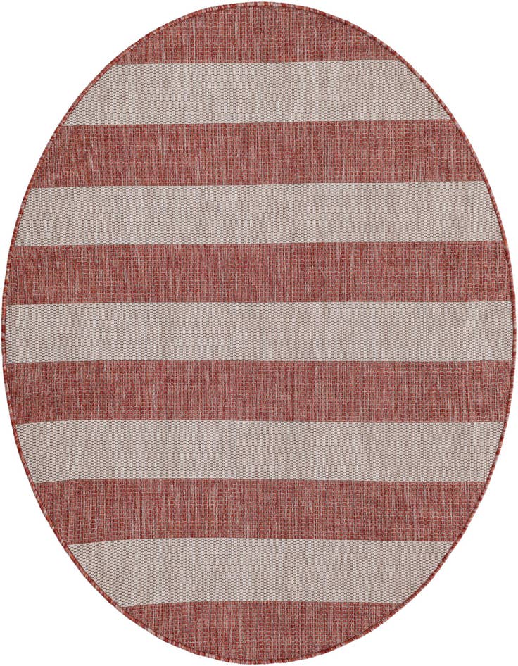 Detail image of 5' 3 x 5' 3 Easy-Clean Striped Indoor / Outdoor Round Rug