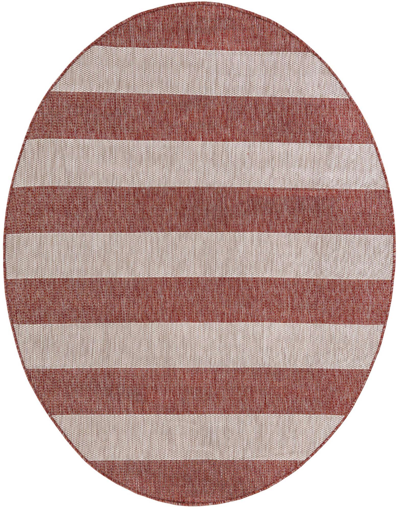 6' x 6' Easy-Clean Striped Indoor / Outdoor Round Rug