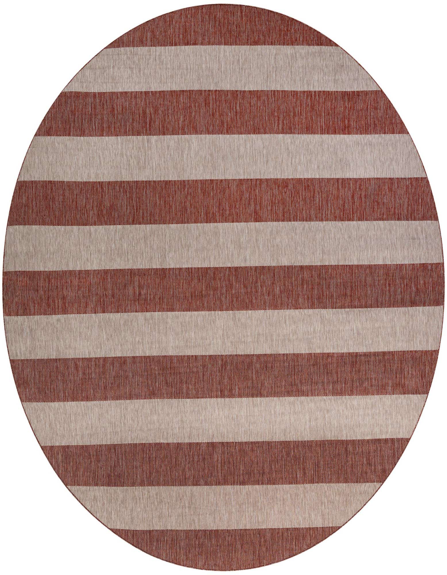 13' x 13' Easy-Clean Striped Indoor / Outdoor Round Rug