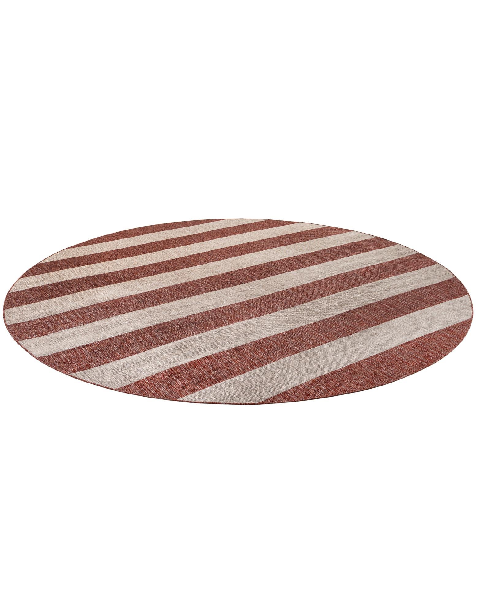 13' x 13' Easy-Clean Striped Indoor / Outdoor Round Rug