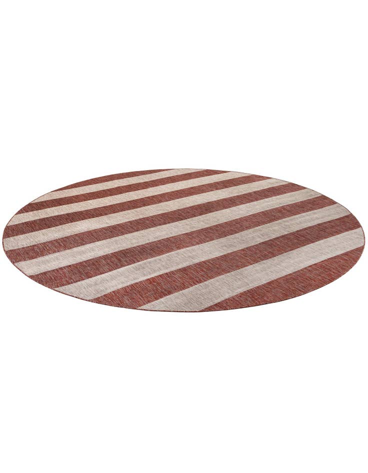 Detail image of 13' x 13'  Washable Striped Indoor / Outdoor Round Rug