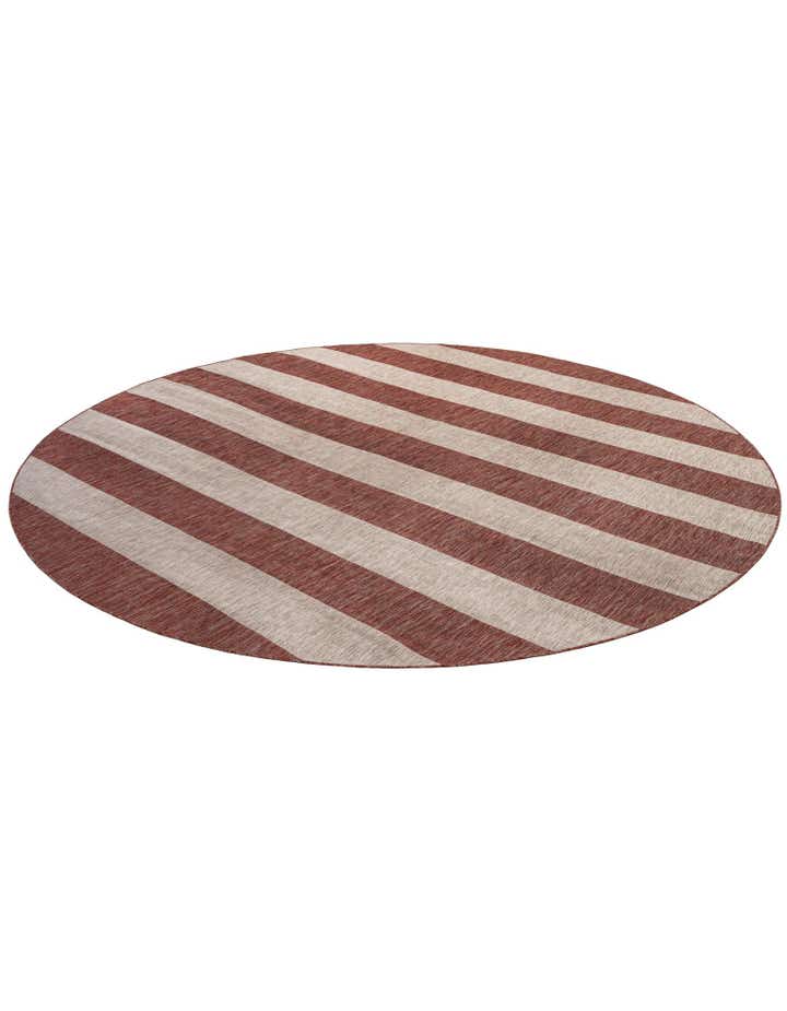 13' x 13' Easy-Clean Striped Indoor / Outdoor Round Rug