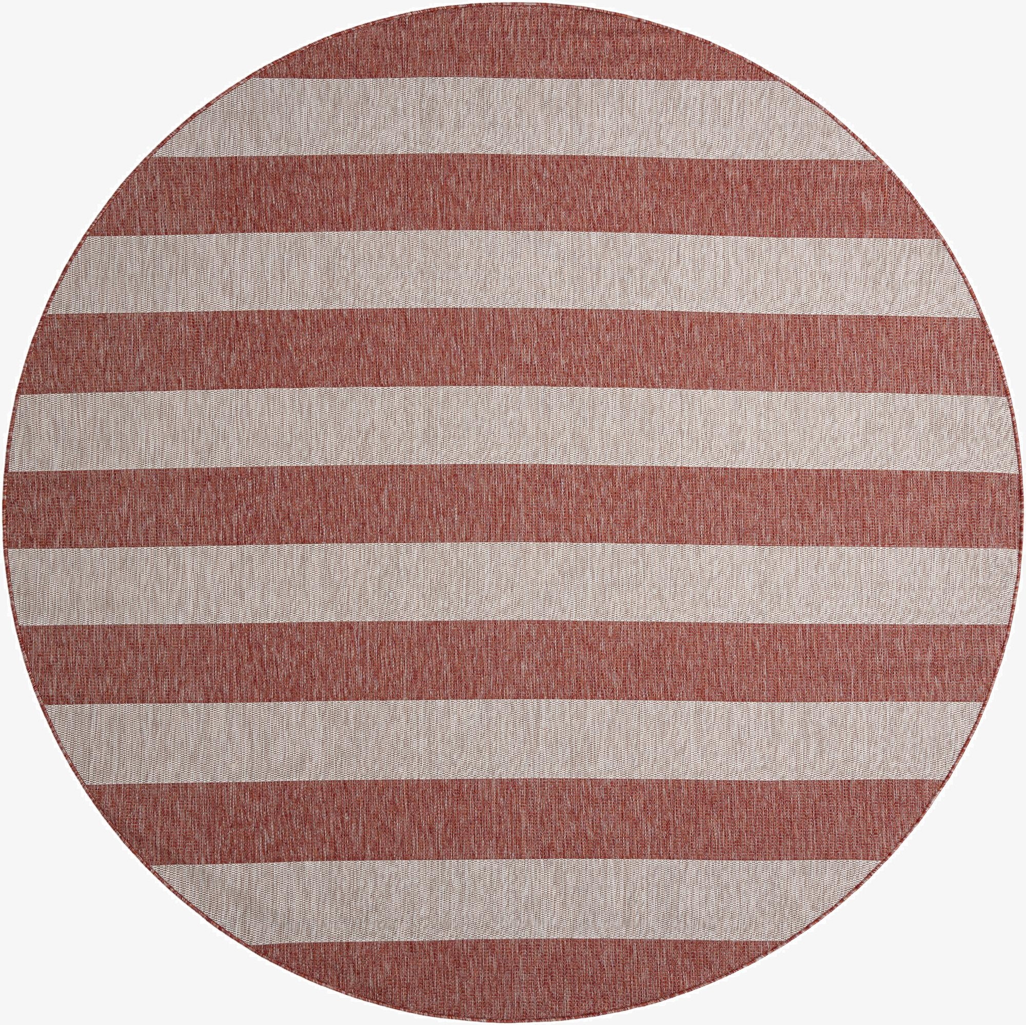 10' x 10'  Washable Striped Indoor / Outdoor Round Rug