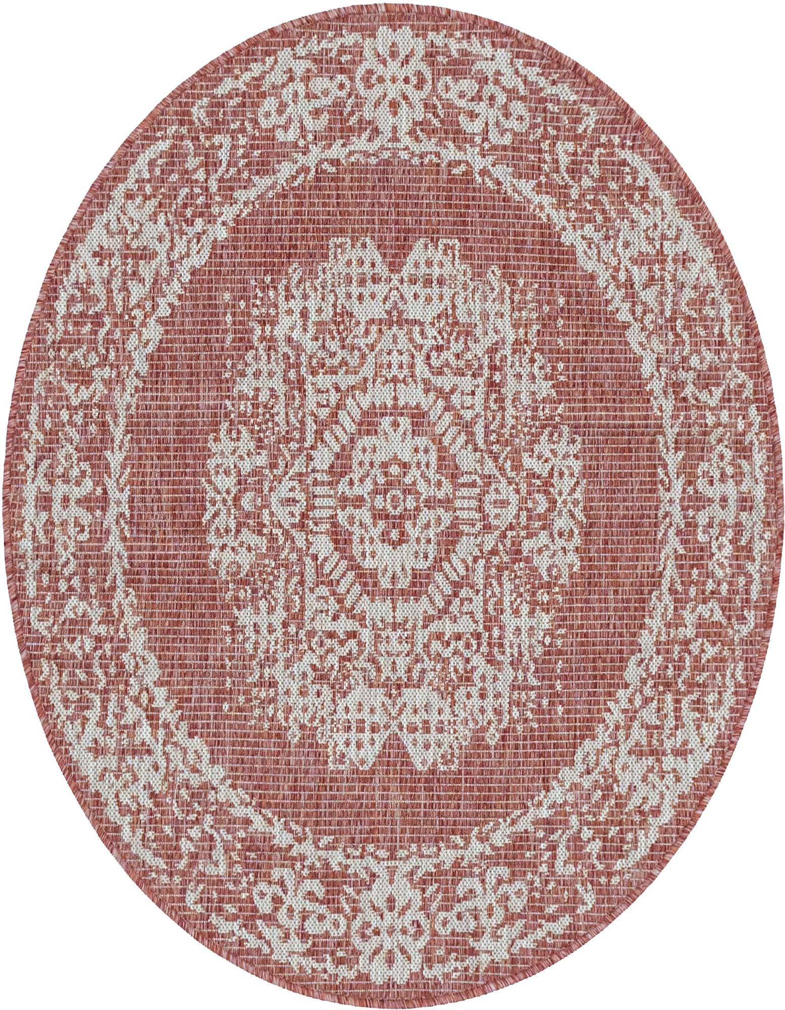 4' x 4' Easy-Clean Traditional Indoor / Outdoor Round Rug
