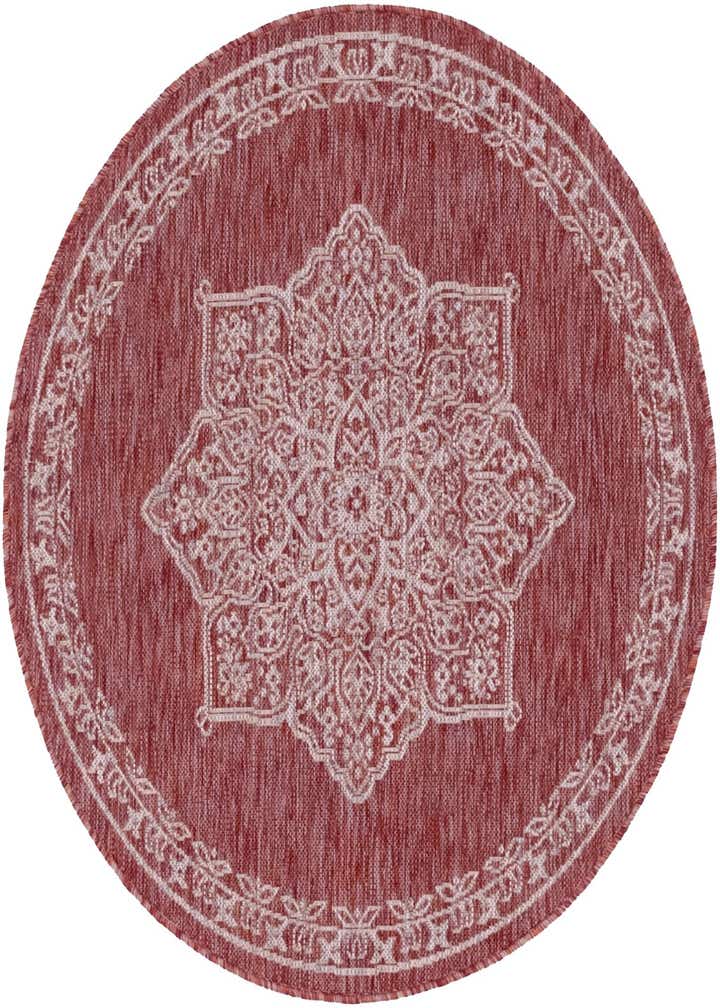 4' x 4' Easy-Clean Traditional Indoor / Outdoor Round Rug
