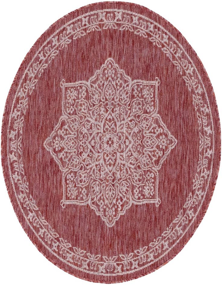 Detail image of 4' x 4' Easy-Clean Traditional Indoor / Outdoor Round Rug
