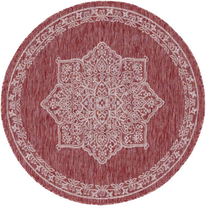 4' x 4' Easy-Clean Traditional Indoor / Outdoor Round Rug