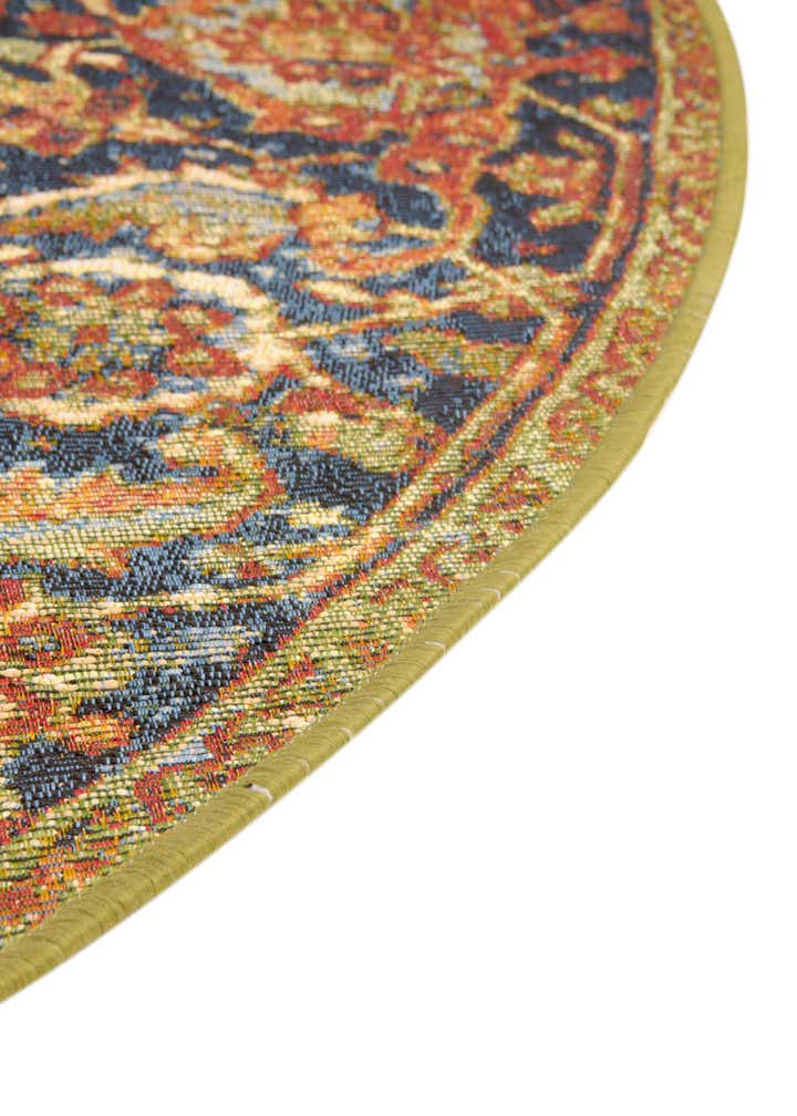 7' 10 x 7' 10 Easy-Clean Traditional Indoor / Outdoor Round Rug