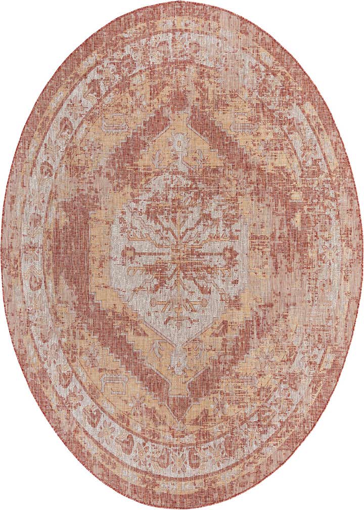 10' x 10' Easy-Clean Traditional Indoor / Outdoor Round Rug