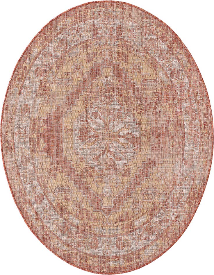 Detail image of 5' 3 x 5' 3 Easy-Clean Traditional Indoor / Outdoor Round Rug