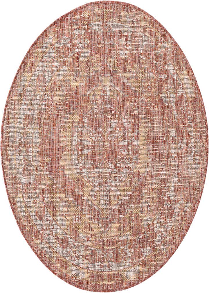 4' x 4' Easy-Clean Traditional Indoor / Outdoor Round Rug