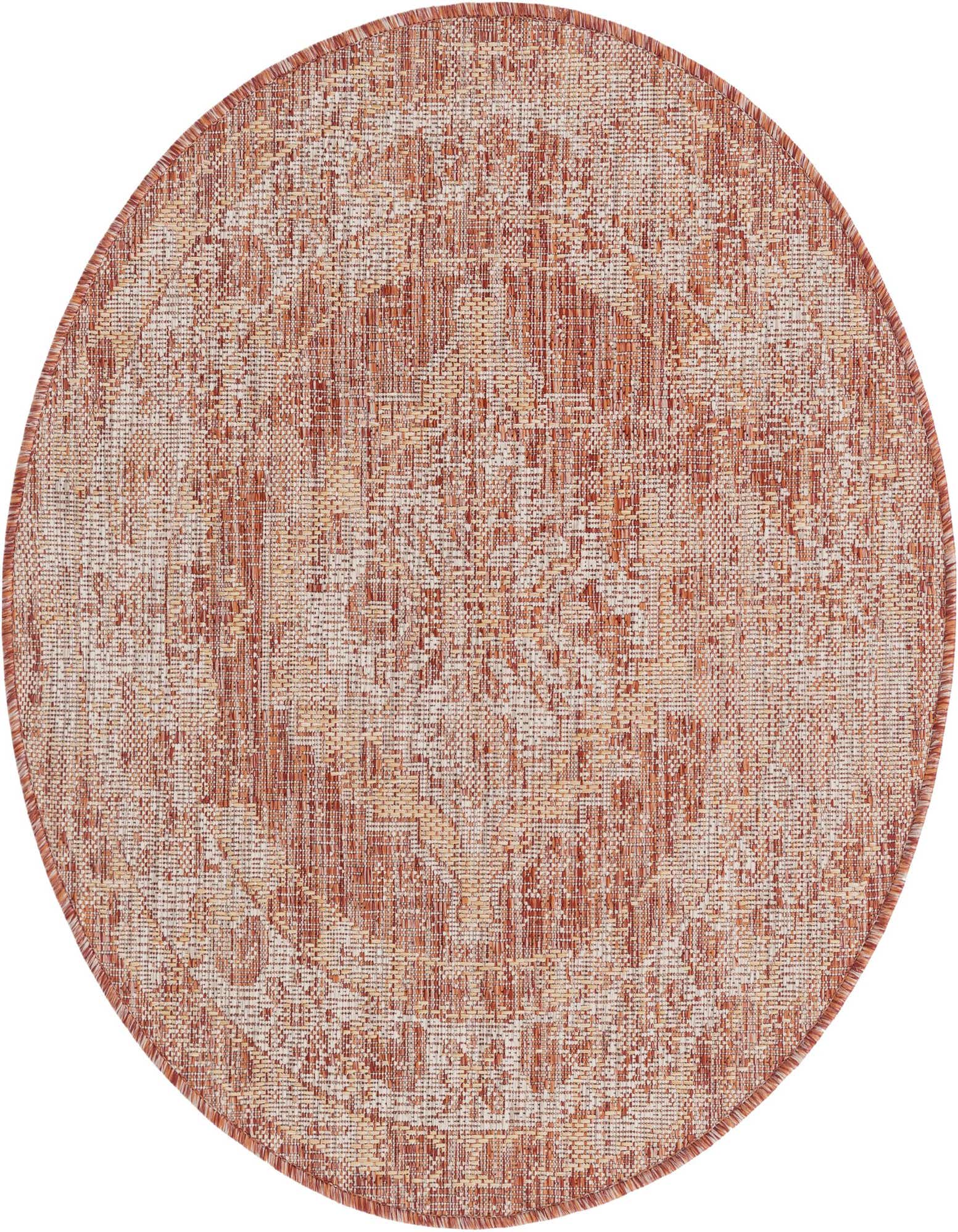 3' x 3' Easy-Clean Traditional Indoor / Outdoor Round Rug
