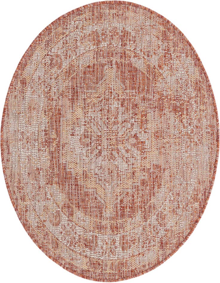 Detail image of 3' x 3' Easy-Clean Traditional Indoor / Outdoor Round Rug