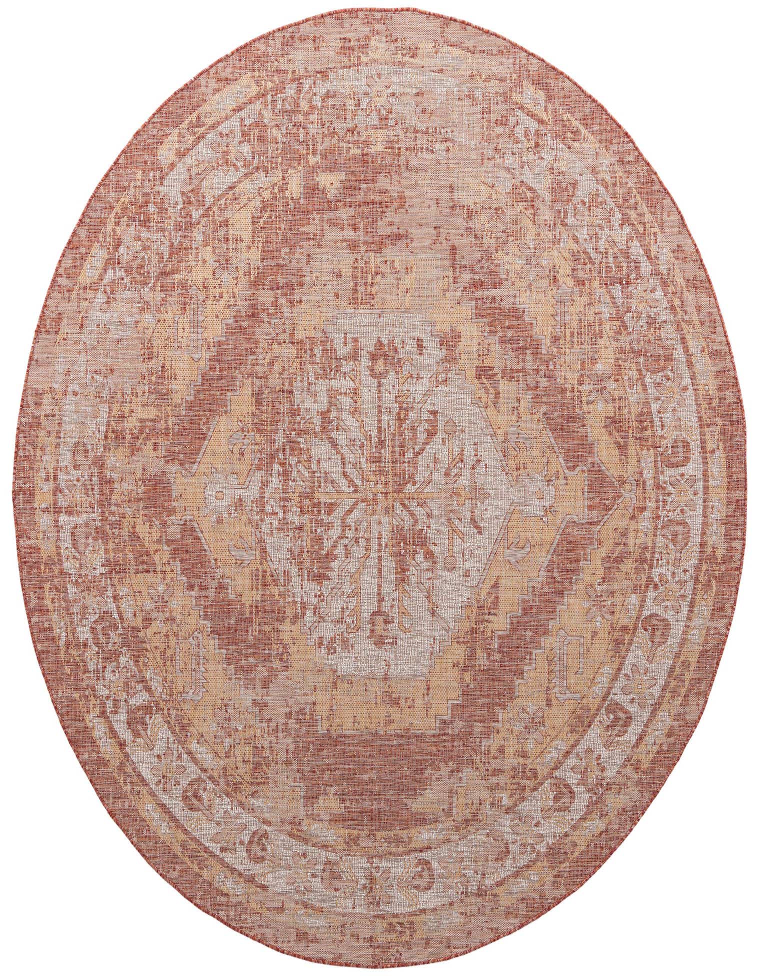 13' x 13' Easy-Clean Traditional Indoor / Outdoor Round Rug