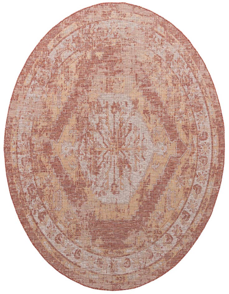 Detail image of 13' x 13' Easy-Clean Traditional Indoor / Outdoor Round Rug