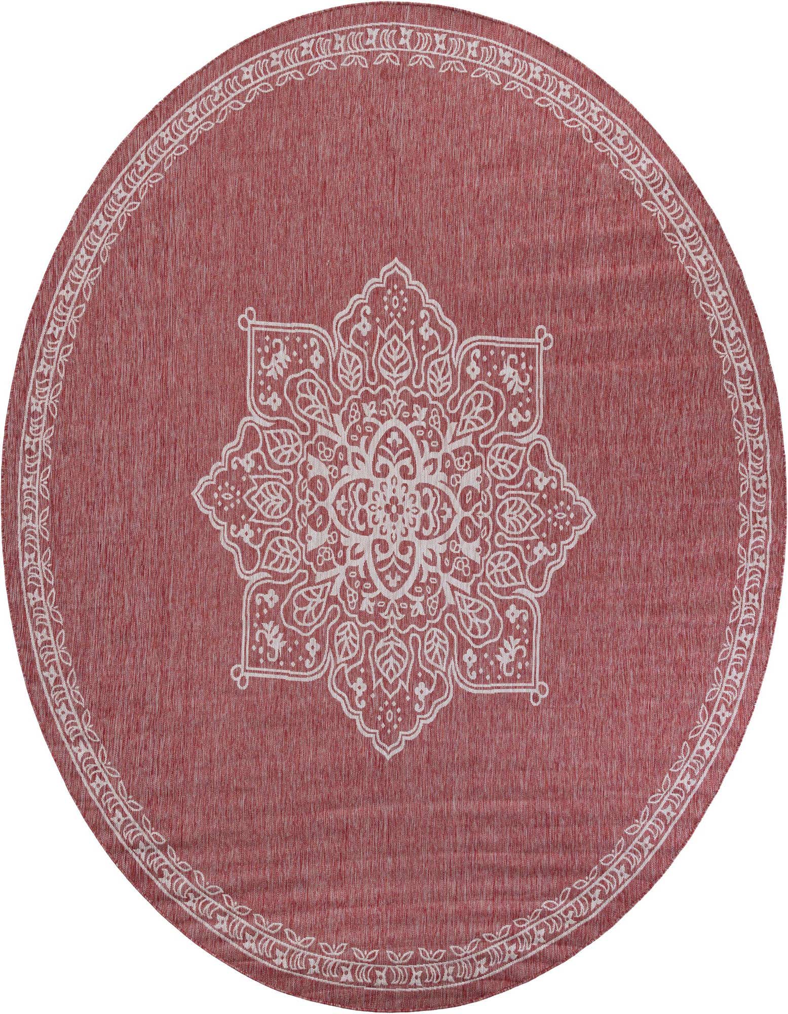 12' x 12' Easy-Clean Traditional Indoor / Outdoor Round Rug