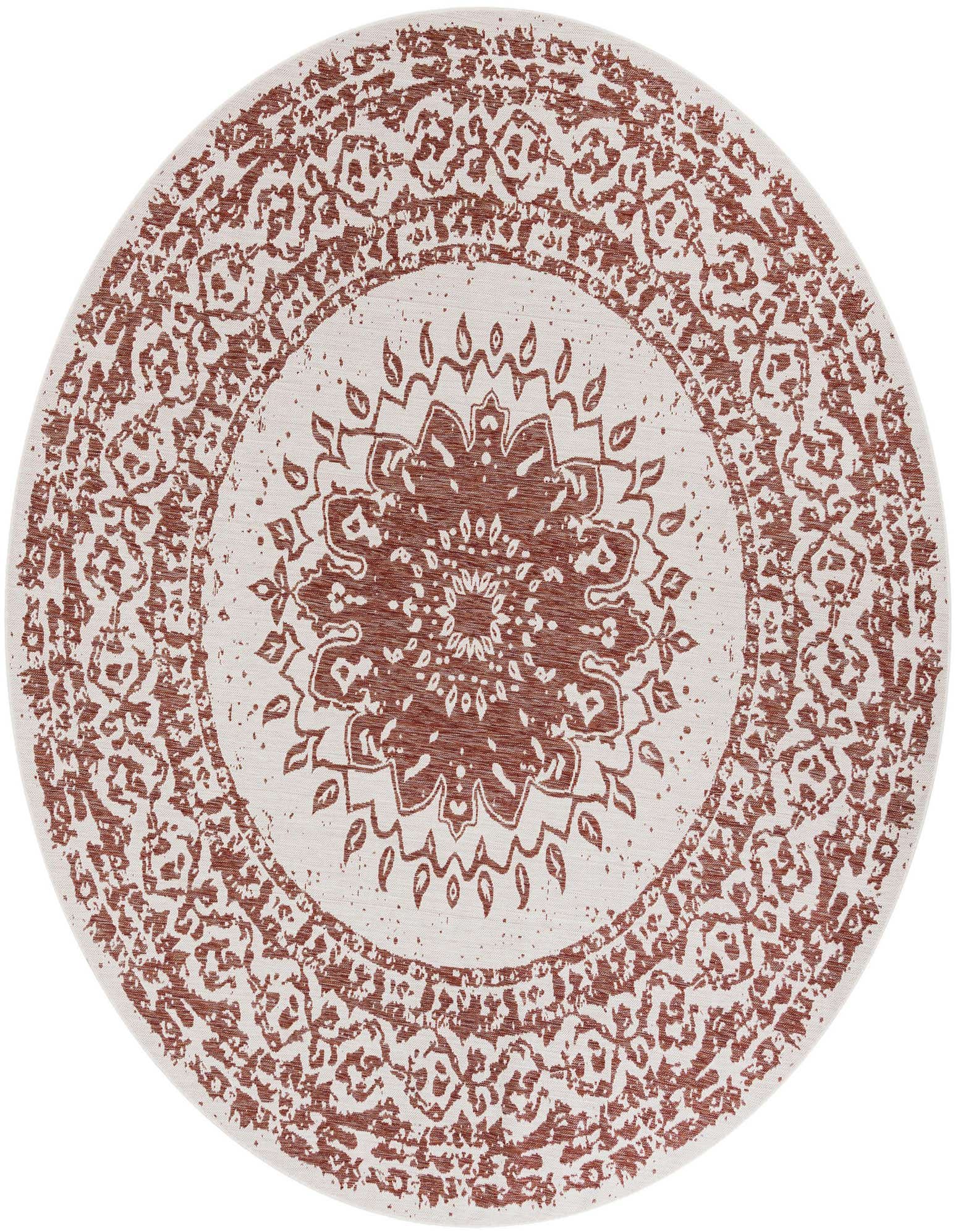 10' x 10' Easy-Clean Traditional Indoor / Outdoor Round Rug