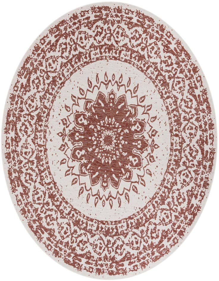 Detail image of 10' x 10' Easy-Clean Traditional Indoor / Outdoor Round Rug