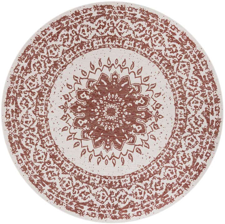 10' x 10' Easy-Clean Traditional Indoor / Outdoor Round Rug