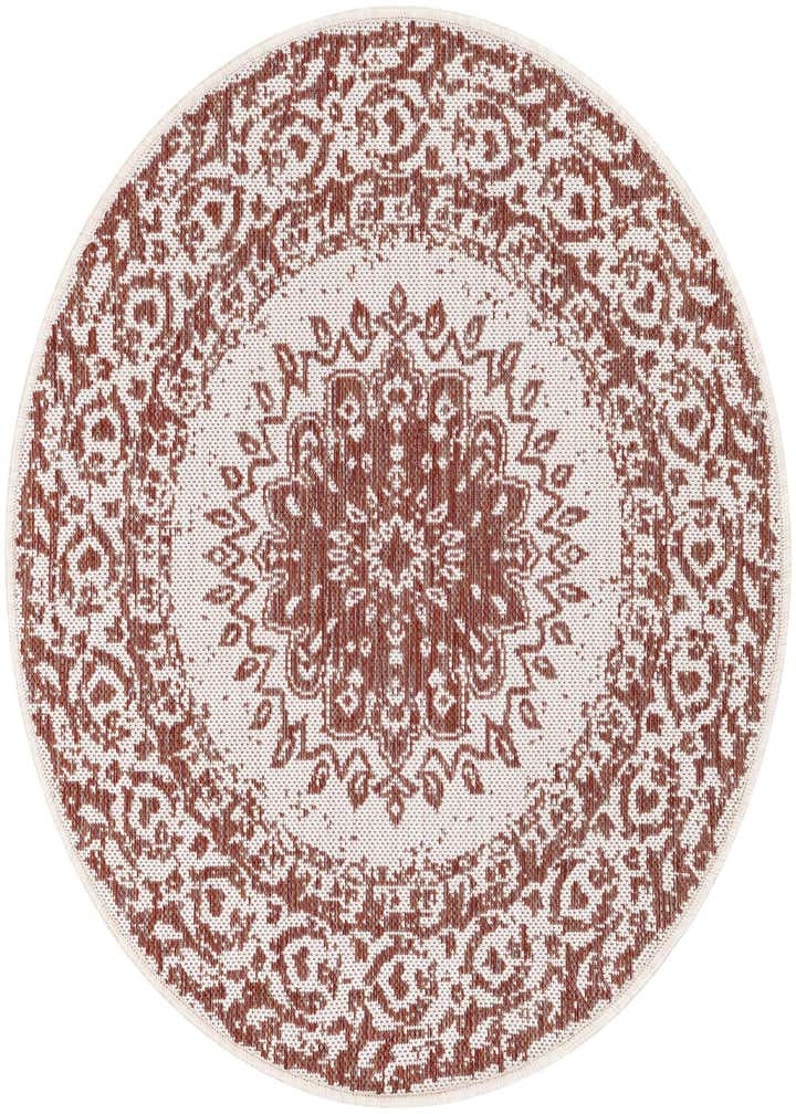 3' x 3' Easy-Clean Traditional Indoor / Outdoor Round Rug