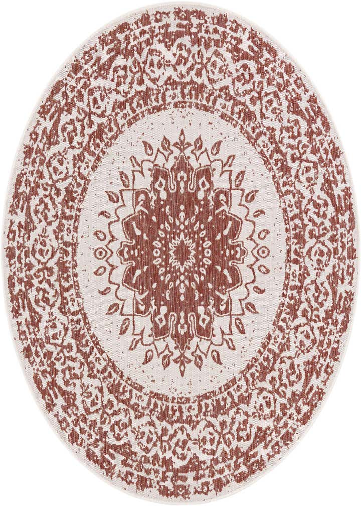 6' x 6' Easy-Clean Traditional Indoor / Outdoor Round Rug