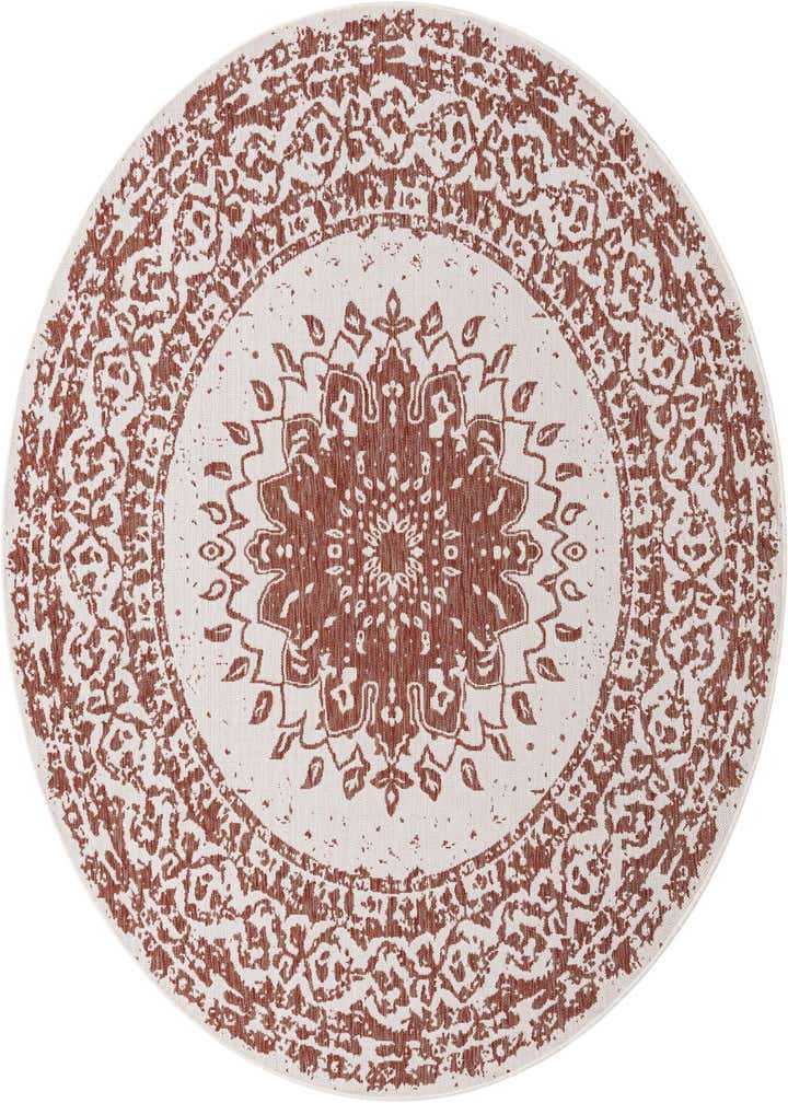 7' 10 x 7' 10 Easy-Clean Traditional Indoor / Outdoor Round Rug