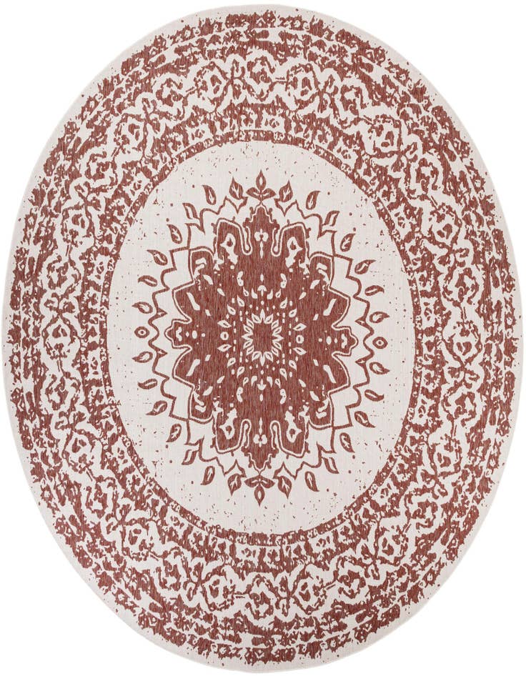 Detail image of 13' x 13' Easy-Clean Traditional Indoor / Outdoor Round Rug