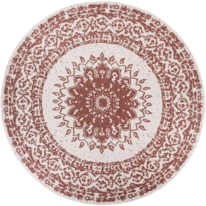13' x 13' Easy-Clean Traditional Indoor / Outdoor Round Rug