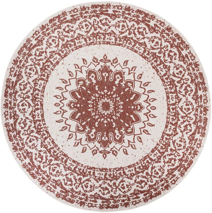 Detail image of 13' x 13' Easy-Clean Traditional Indoor / Outdoor Round Rug