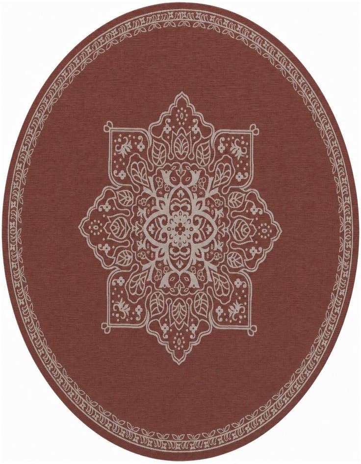 Detail image of 13' x 13' Easy-Clean Traditional Indoor / Outdoor Round Rug