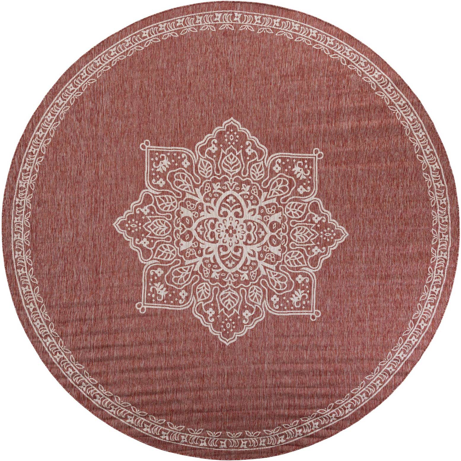 13' x 13' Easy-Clean Traditional Indoor / Outdoor Round Rug