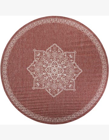 13' x 13' Easy-Clean Traditional Indoor / Outdoor Round Rug