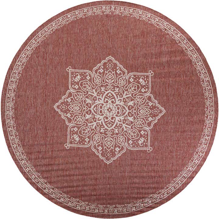 13' x 13' Easy-Clean Traditional Indoor / Outdoor Round Rug