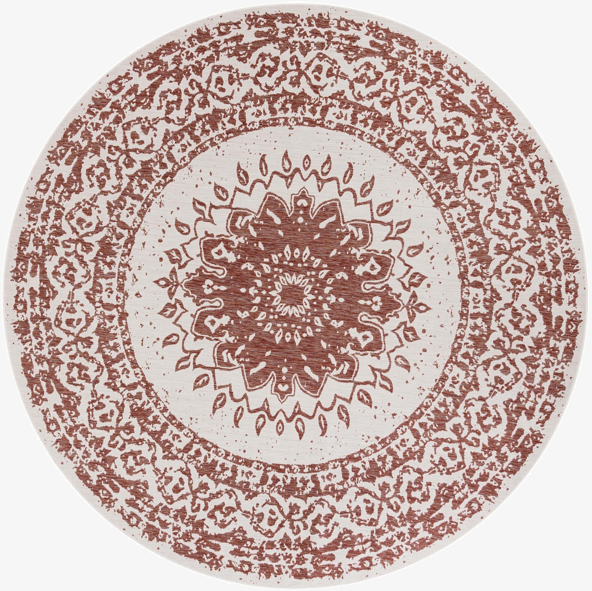 10' x 10'  Washable Traditional Indoor / Outdoor Round Rug