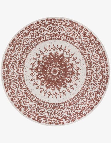 10' x 10' Easy-Clean Traditional Indoor / Outdoor Round Rug