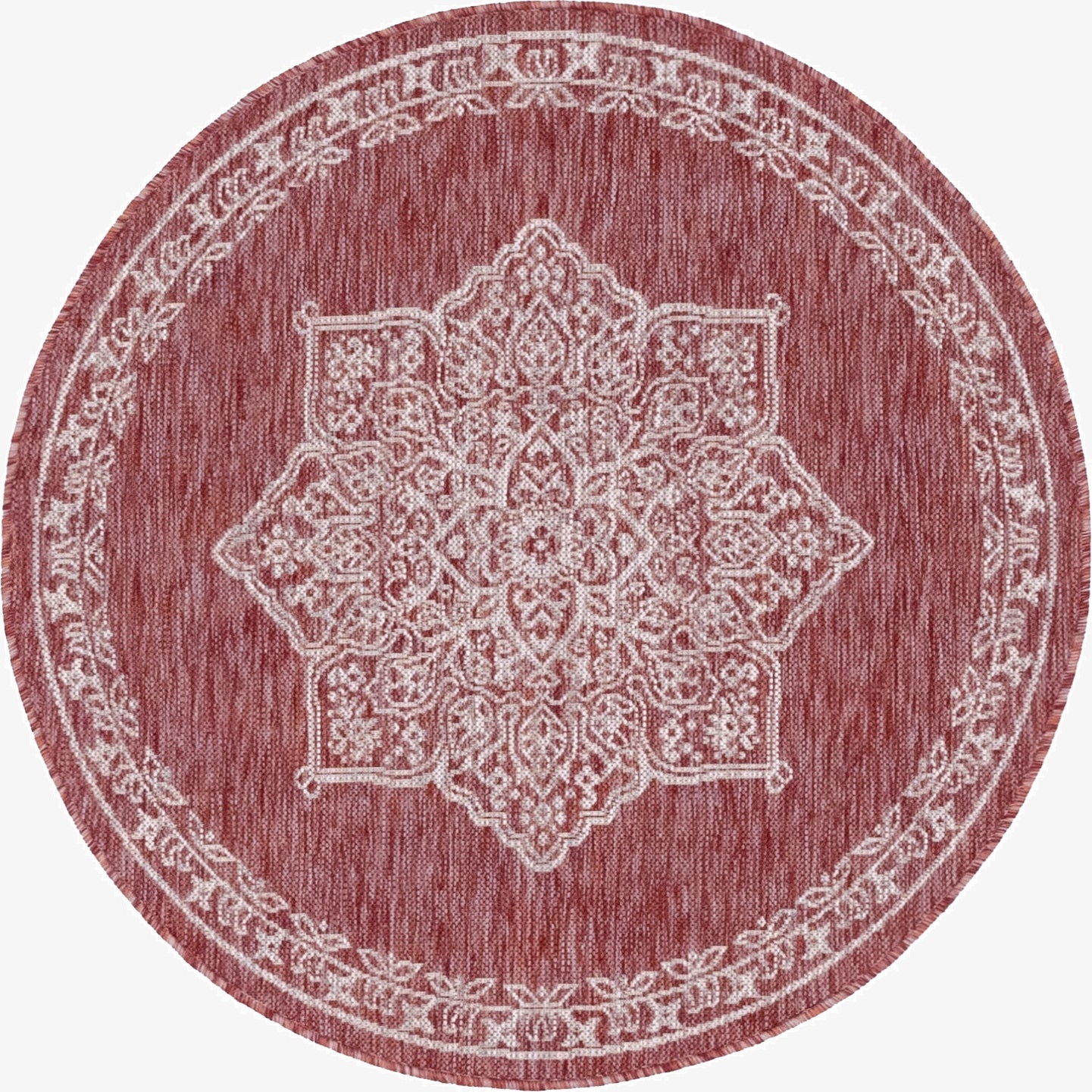 Primary image 4' x 4'  Washable Traditional Indoor / Outdoor Round Rug