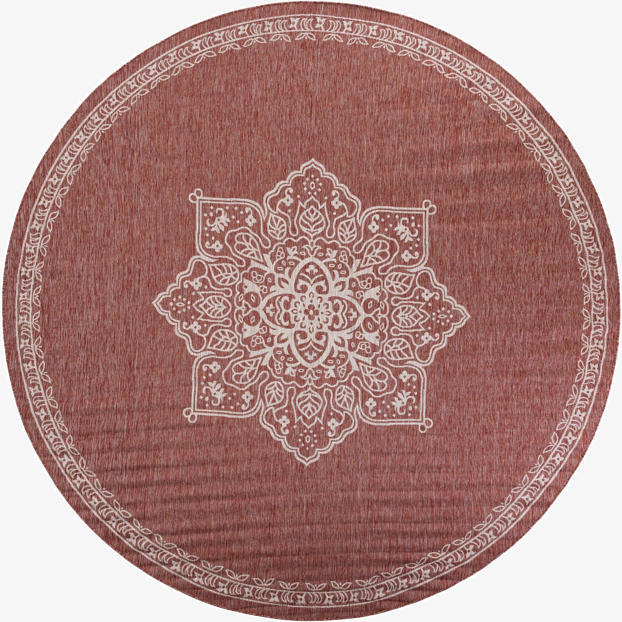 12' x 12'  Washable Traditional Indoor / Outdoor Round Rug
