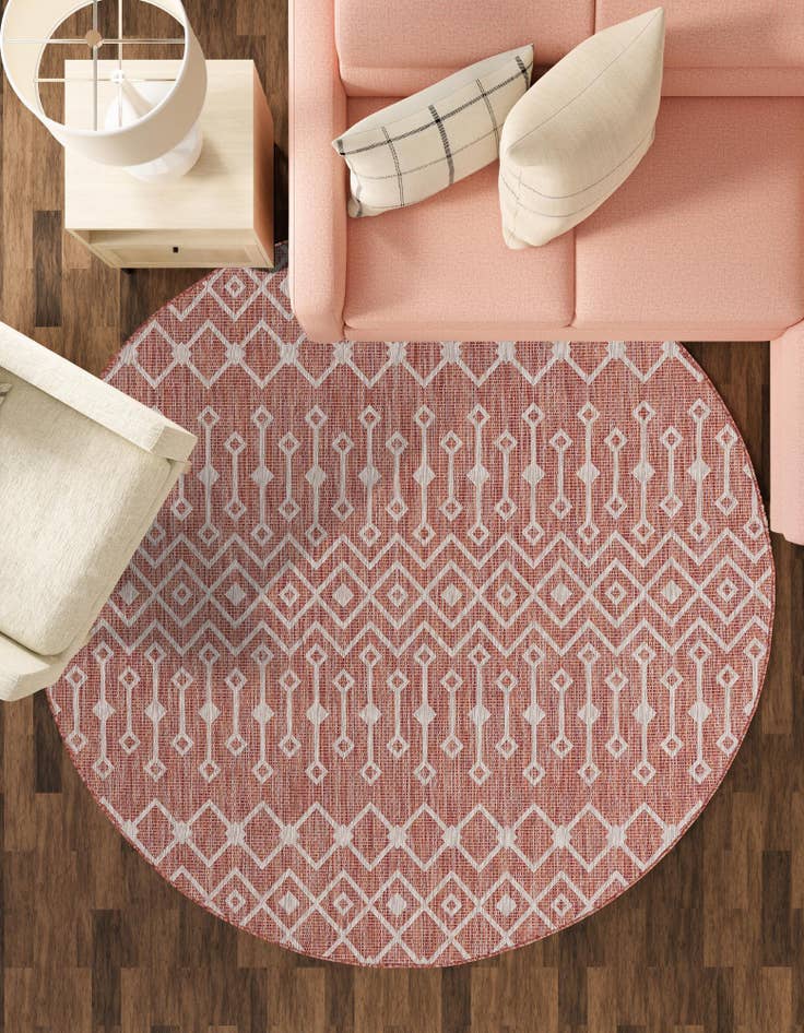 Detail image of 13' x 13'  Washable Trellis Indoor / Outdoor Round Rug