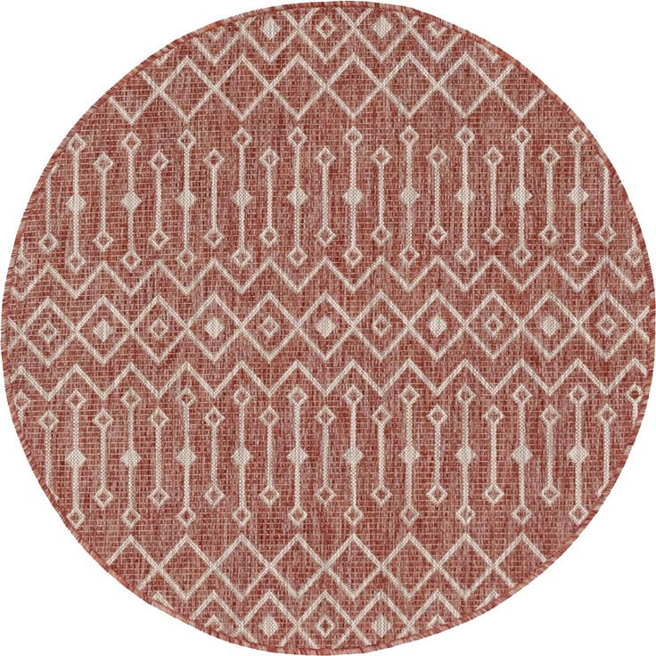 Detail image of 4' x 4' Easy-Clean Trellis Indoor / Outdoor Round Rug