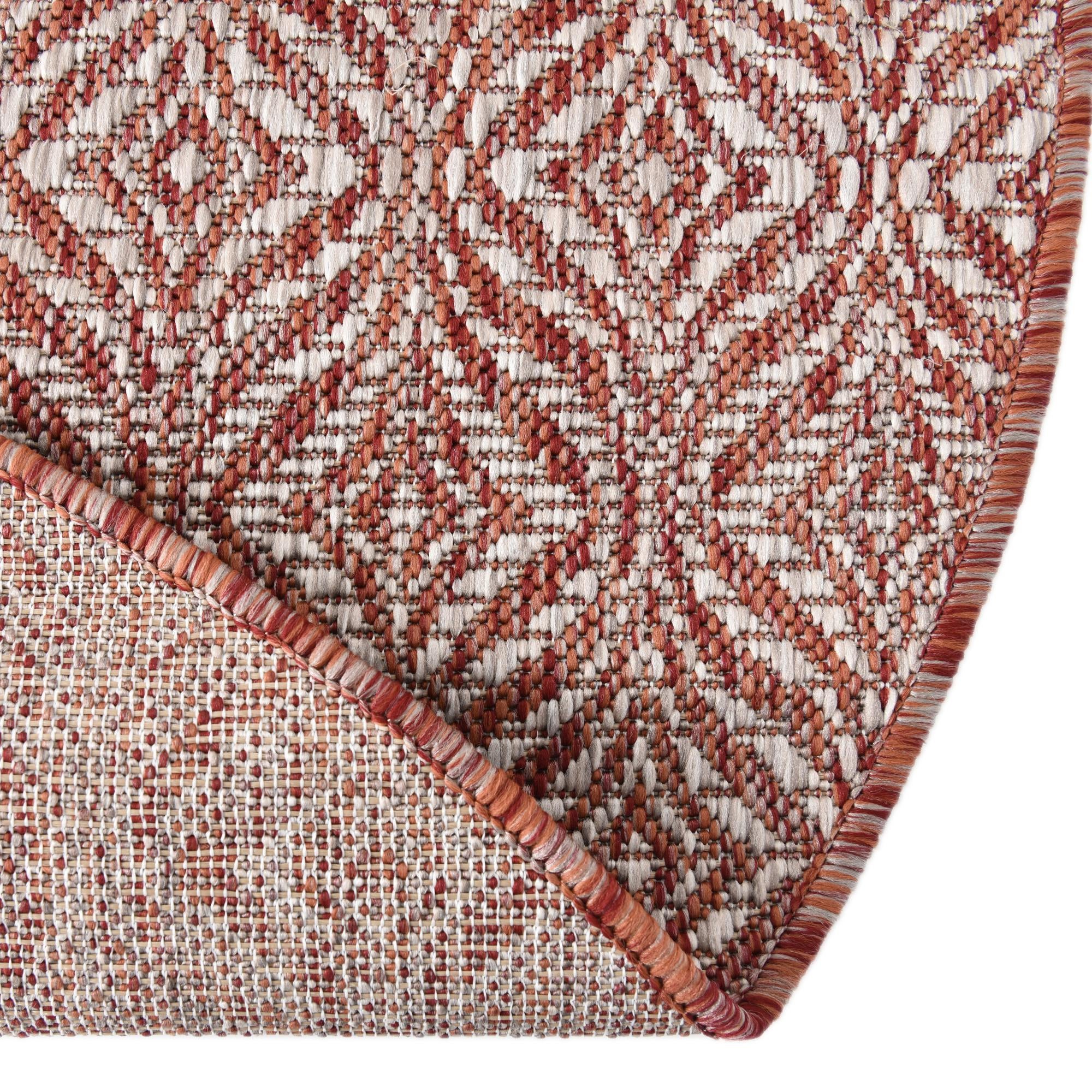 4' x 4' Easy-Clean Trellis Indoor / Outdoor Round Rug
