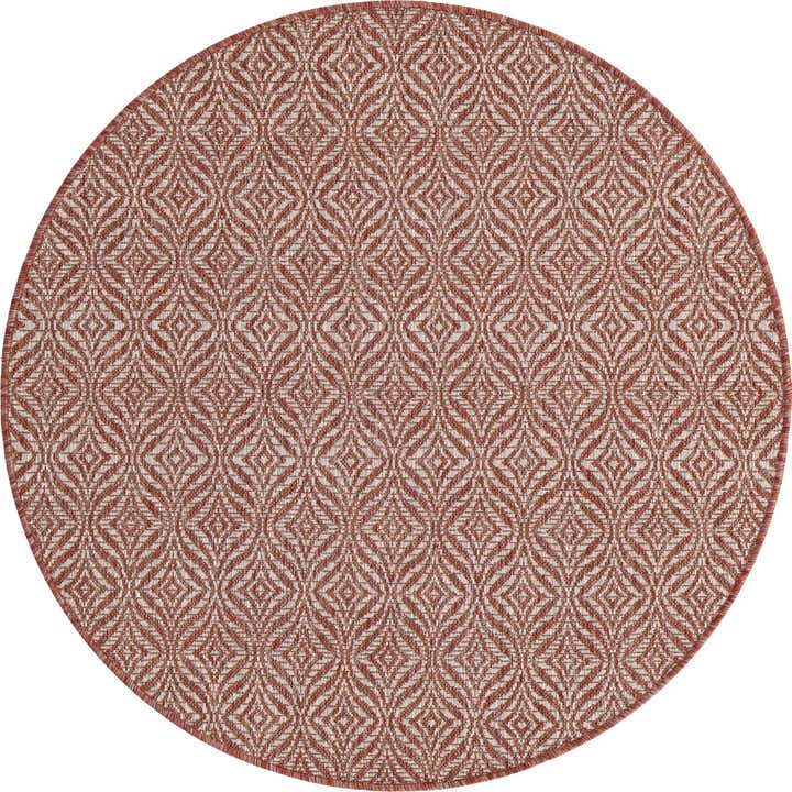 4' x 4' Easy-Clean Trellis Indoor / Outdoor Round Rug